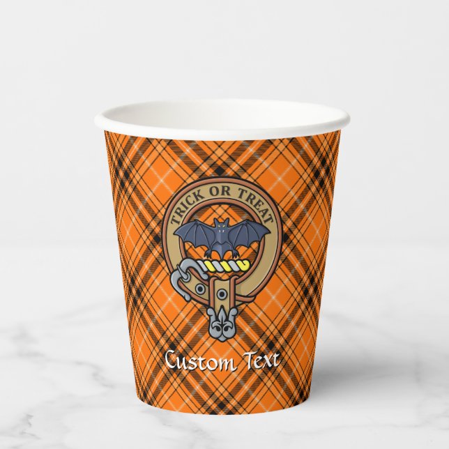 Halloween Wappen über Tartan Paper Cups Pappbecher (Vorderseite)
