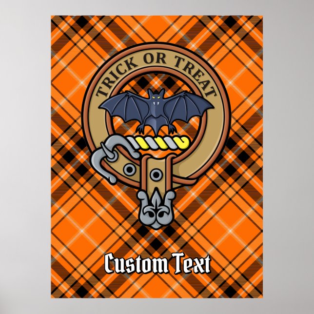 Halloween Wappen über Tartan Poster (Vorne)