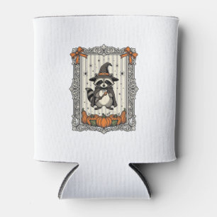 Halloween-Waschbär-Hexe-Kürbis-Vintage-Süß_1 Dosenkühler