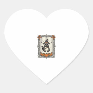 Halloween-Waschbär-Hexe-Kürbis-Vintage-Süß_1 Herz-Aufkleber