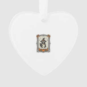 Halloween-Waschbär-Hexe Kürbis Vintage Süß_1 Ornament