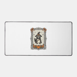 Halloween-Waschbär-Hexe-Kürbis-Vintage-Süß_1 Schreibtischunterlage