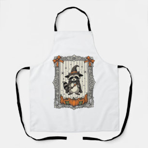 Halloween-Waschbär-Hexe Kürbis Vintage Süß_1 Schürze