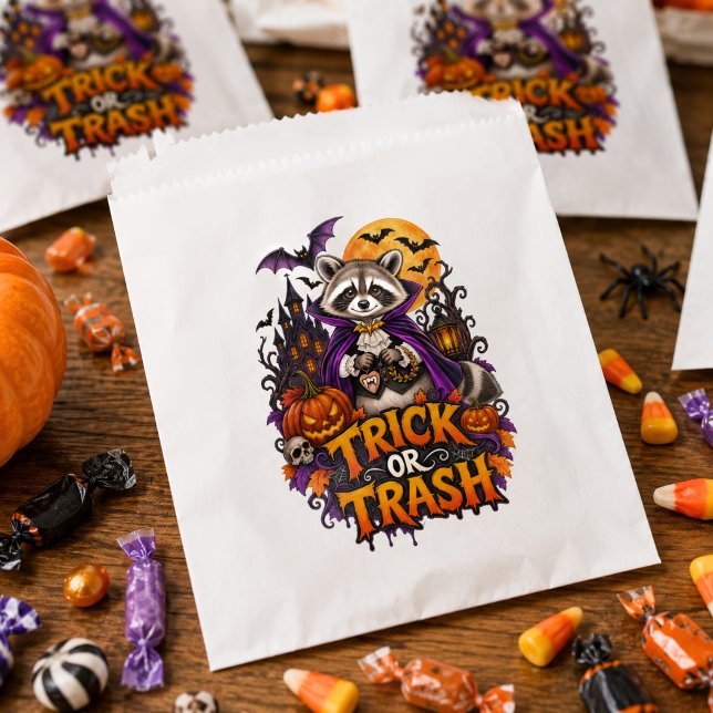 Halloween-Waschbär-Süßes-oder-Saures-Vampir Geschenktütchen (Von Creator hochgeladen)