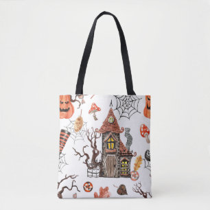 Halloween-Wasserfarbe: Muster eines verlassenen Ha