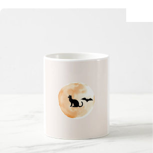 Halloween-Wasserfarben-Tasse - Orange & Onyx Kaffeetasse