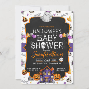Halloween Wasserfarbenknochen Kinderdusche Einladu Karte