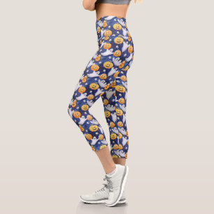 Halloween Wasserfarbmuster Capri Leggings