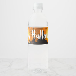 Halloween Wasserflaschenetikett