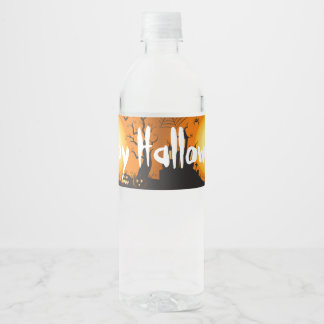Halloween Wasserflaschenetikett