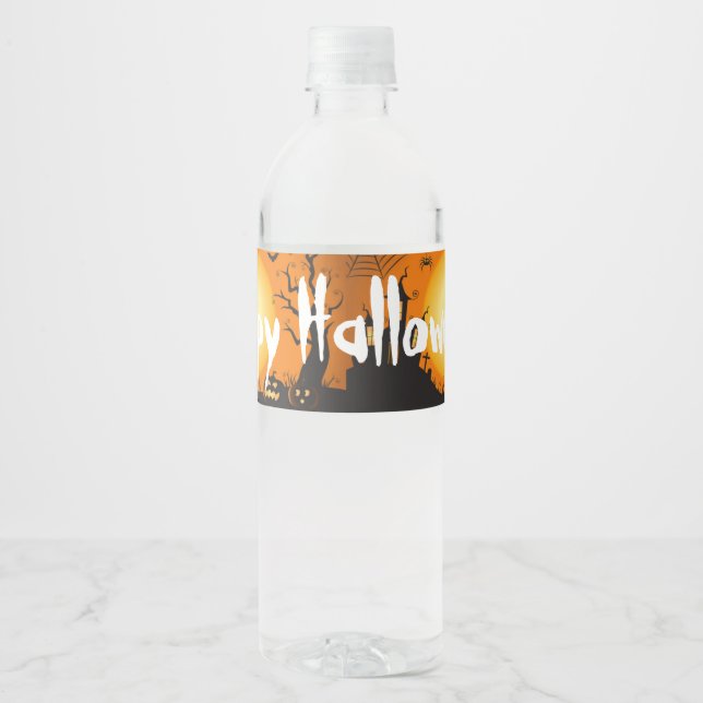 Halloween Wasserflaschenetikett (Vorderseite)