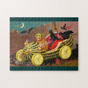 Halloween-Wassermelonen-Kutsche Puzzle
