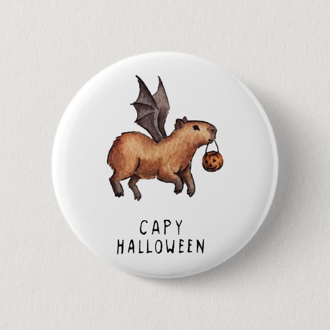 Halloween Wasserschwein Button (Vorderseite)