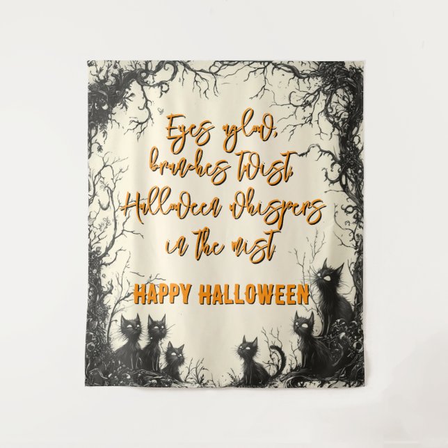 Halloween Watchers: Unter den gedrehten Strahlen Wandteppich (Vorderseite)