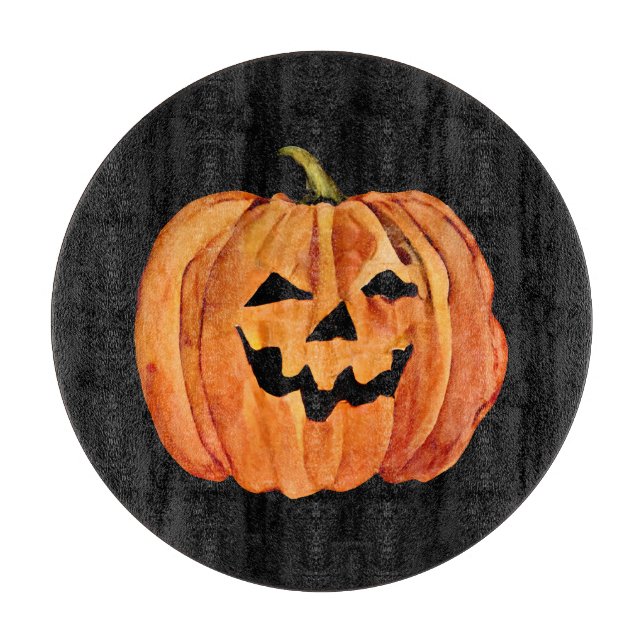 Halloween Watercolor Pumpkin Schneidebrett (Vorderseite)