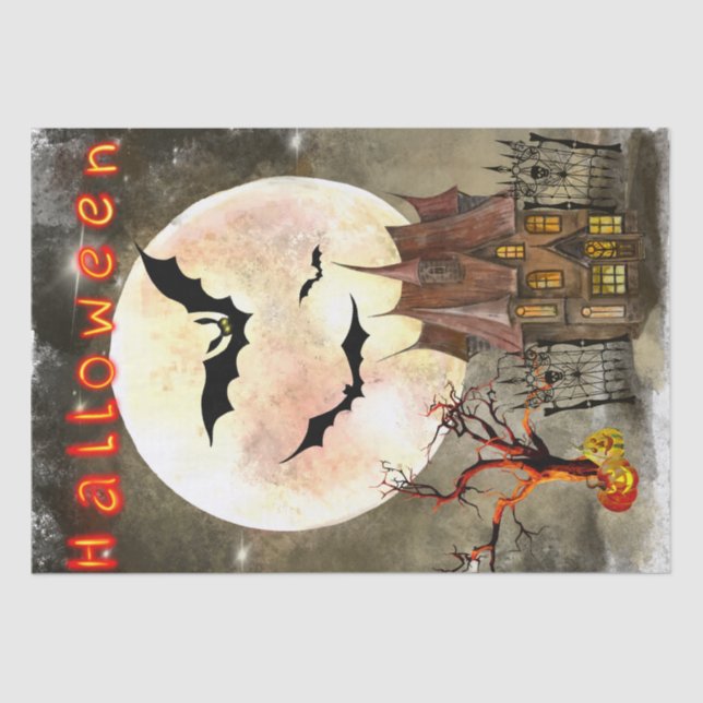 Halloween Watercolor Seidenpapier (Vorderseite)