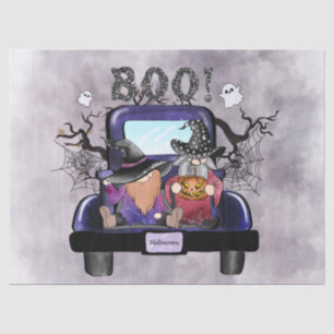 Halloween Watercolor Truck Gnomes Seidenpapier