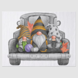 Halloween Watercolor Truck Gnomes Seidenpapier