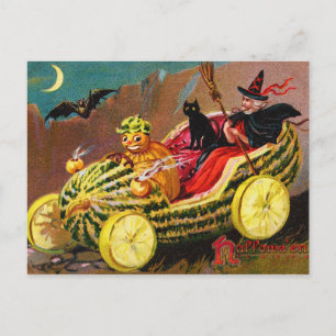 Halloween Watermelon Coach Postkarte