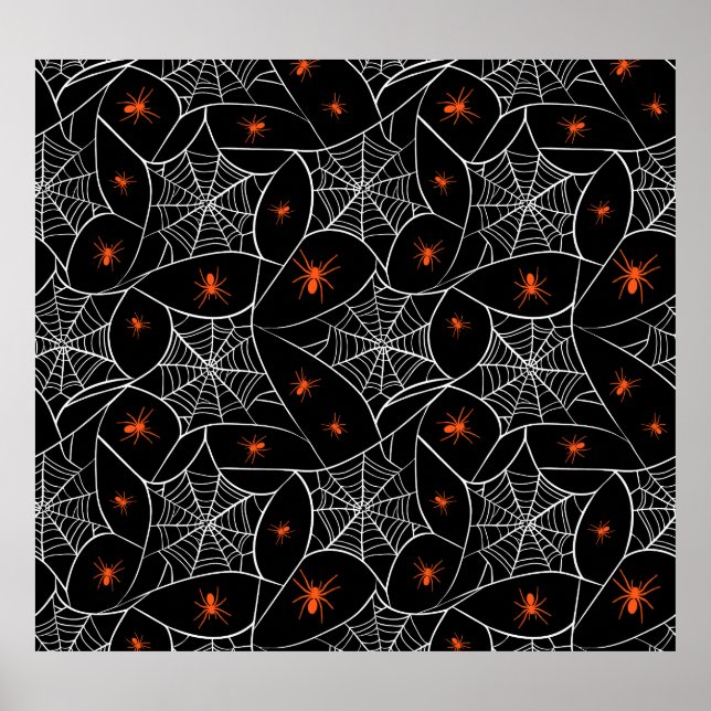 Halloween Web und Spinnen Hintergrund. Poster (Vorne)