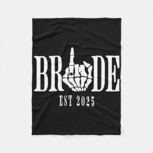 Halloween Wedding Bride Groom Skeleton Chelorette Fleecedecke