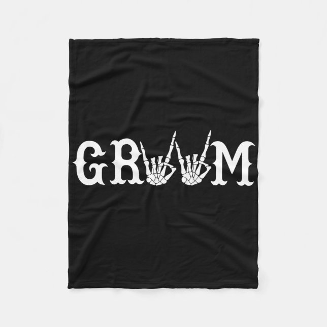 Halloween Wedding Bride Groom Skelett bis zum Tod Fleecedecke (Vorderseite)