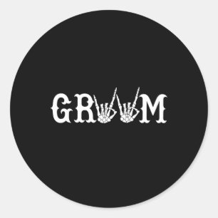 Halloween Wedding Bride Groom Skelett bis zum Tod Runder Aufkleber