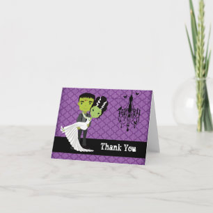 Halloween Wedding Danke, Bride von Frankenstein Dankeskarte