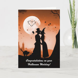Halloween Wedding Niedlichen Couple Top Hat and He Karte