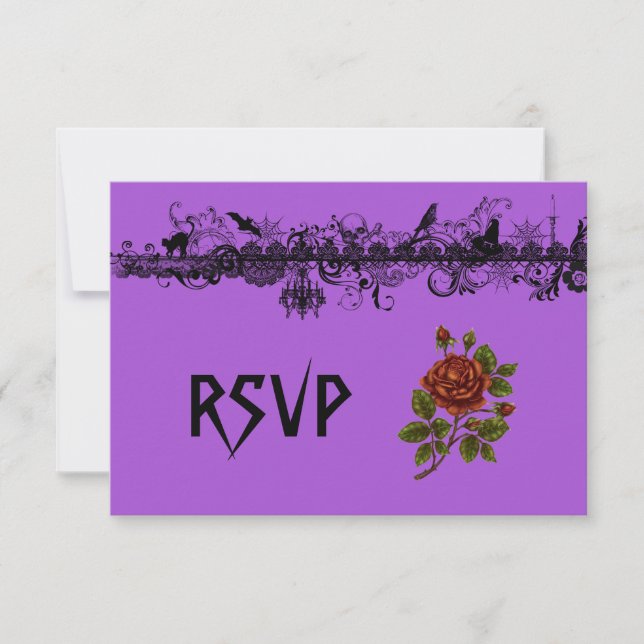 Halloween Wedding RSVP Karte (Vorderseite)