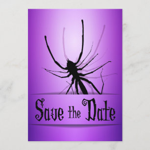 Halloween Wedding Save the Date Card Lila Spider