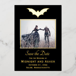 Halloween Wedding Save the Date Folieneinladung