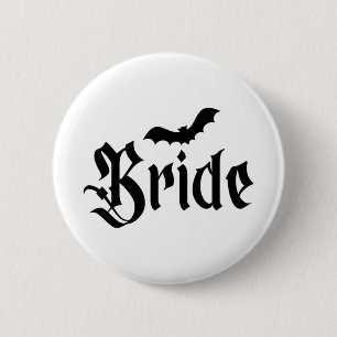 Halloween Wedding Spooky Bride Groom Couple Matchi Button