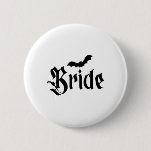 Halloween Wedding Spooky Bride Groom Couple Matchi Button