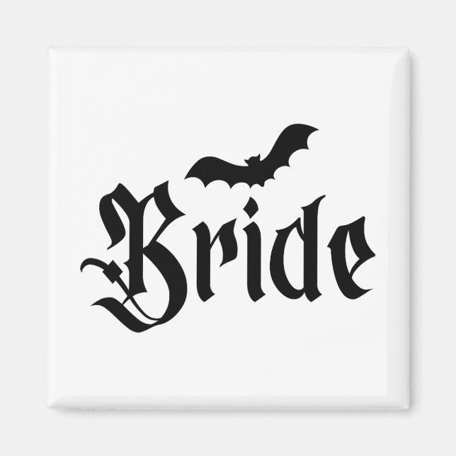 Halloween Wedding Spooky Bride Groom Couple Matchi Magnet (Vorne)
