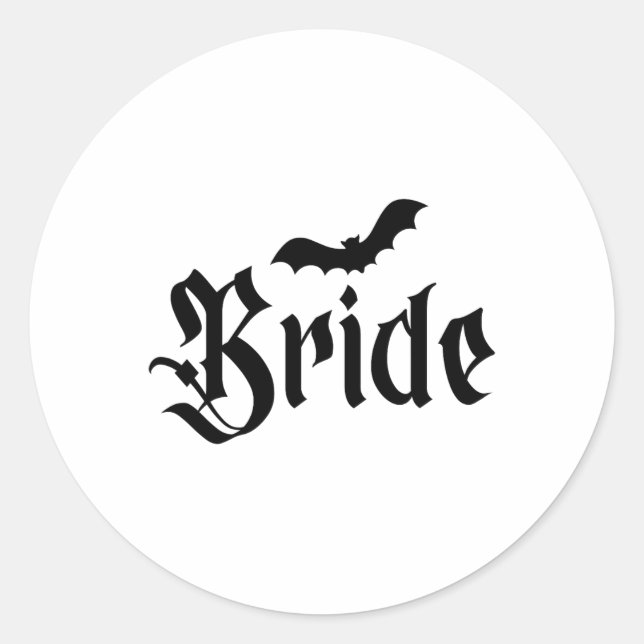 Halloween Wedding Spooky Bride Groom Couple Matchi Runder Aufkleber (Vorderseite)