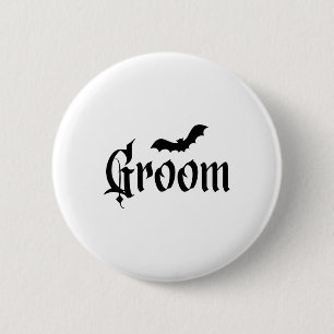 Halloween Wedding Spooky Groom Bride Couple Matchi Button