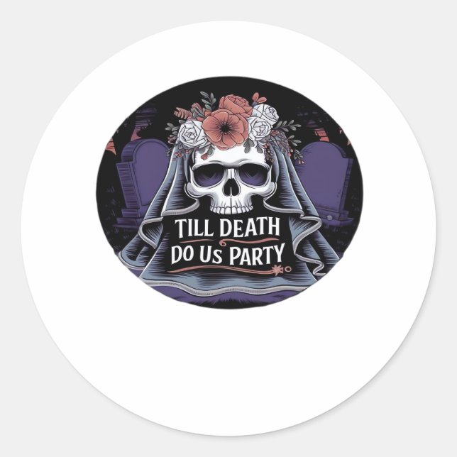 Halloween Wedding Spooky Wedding Halloween-Party T Runder Aufkleber (Vorderseite)