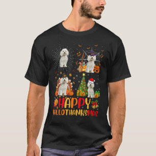 Halloween Weihnachten  Bichon Frise Hund Hallothan T-Shirt