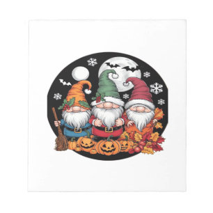Halloween Weihnachten Erntedankfest Gnome Klassisc Notizblock