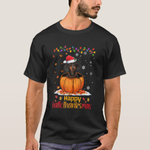 Halloween Weihnachtsfest Hallothanksmas-Dackel T-Shirt