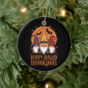Halloween Weihnachtsgeschenk HalloDankeMas Gnomes Keramik Ornament
