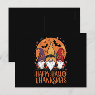 Halloween Weihnachtsgeschenk HalloDankeMas Gnomes Postkarte