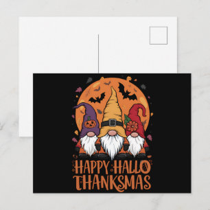 Halloween Weihnachtsgeschenk HalloDankeMas Gnomes Postkarte
