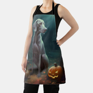 Halloween-Weimaraner mit Kürbissen Gruselig Schürze
