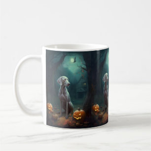 Halloween Weimaraner mit Pumpkins Beängstigend Kaffeetasse