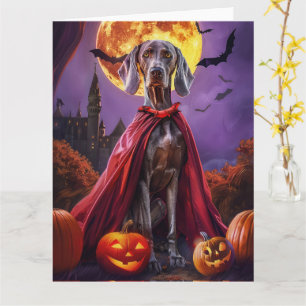 Halloween Weimaraner Vampir-Kürbisse Gruselig Karte