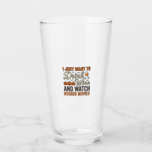 Halloween-Wein-Horrorfilme Vintage-Shirt-Design_ Glas