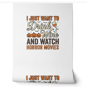 Halloween Wein Horrorfilme Vintage-Shirt-Design_ Tapete