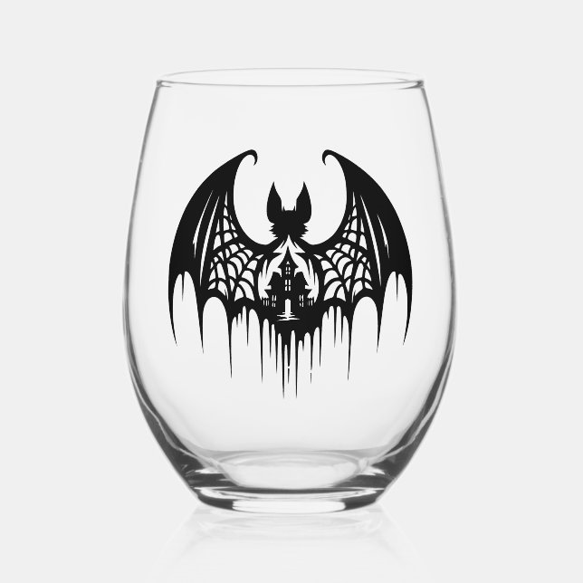 Halloween-Weinglas Weinglas Ohne Stiel (Vorderseite)